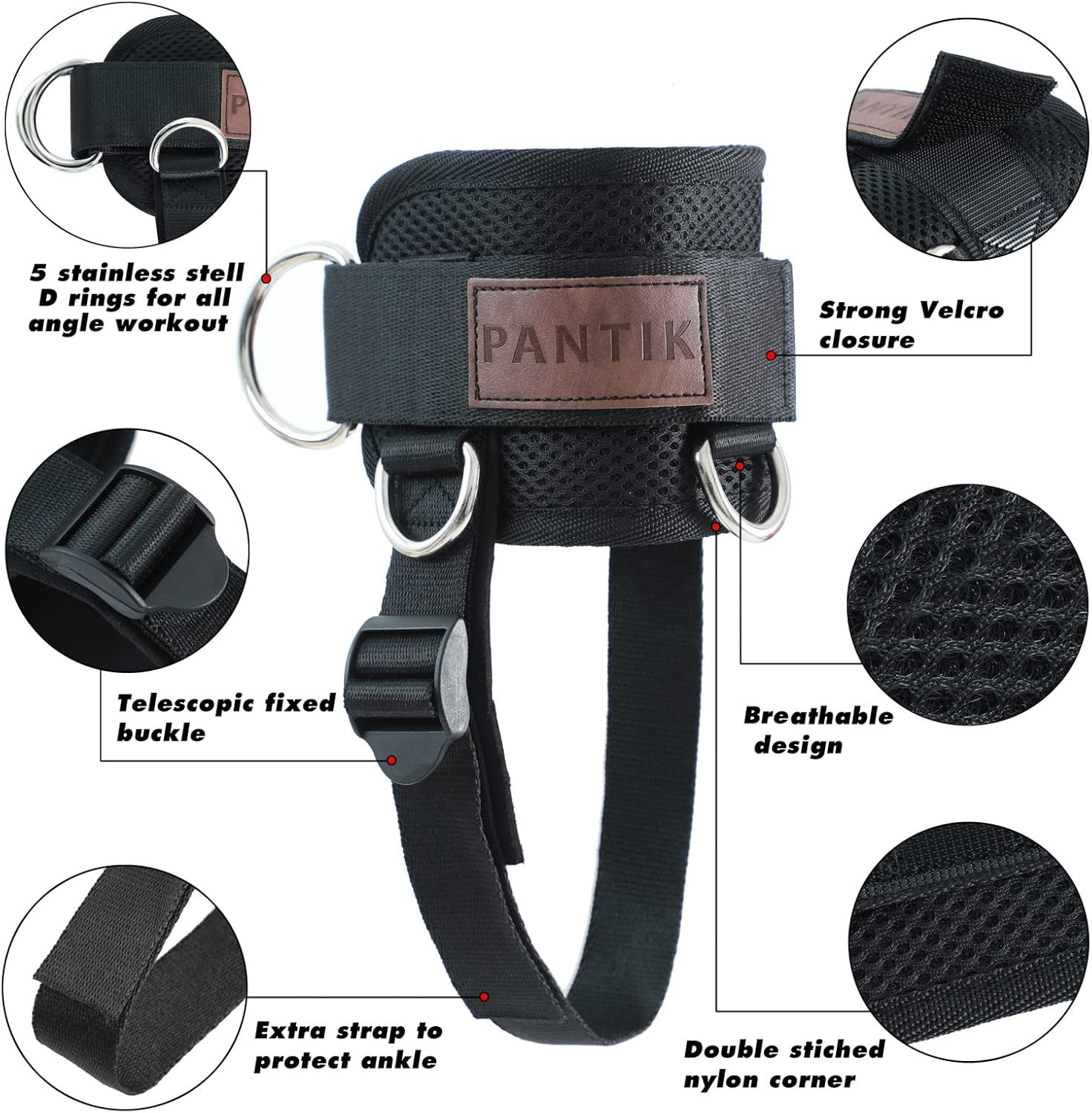 Padded Steel Ankle Cuffs – Cable Machine Attachments