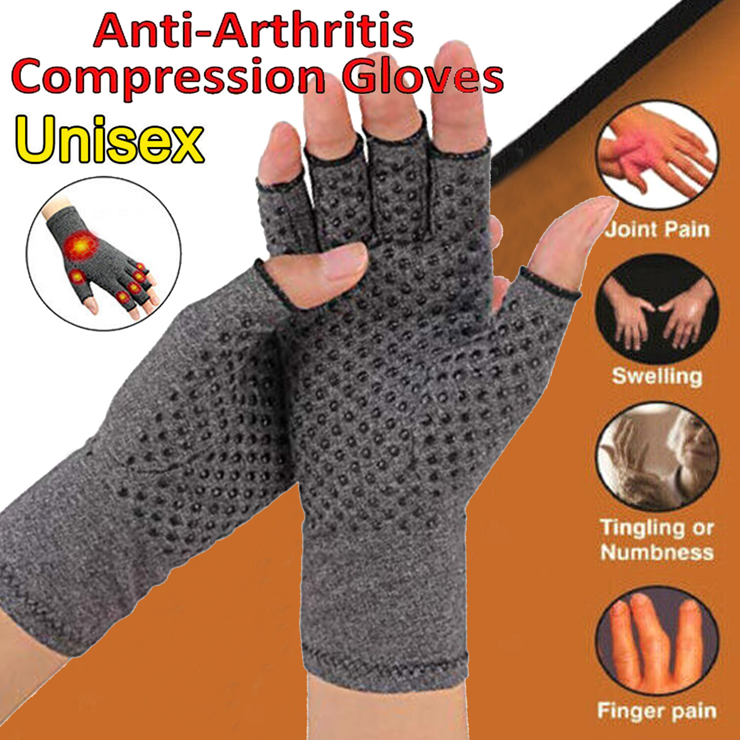 Pair Compression Arthritis Gloves Carpal Tunnel Joint Pain Relief for Men Women