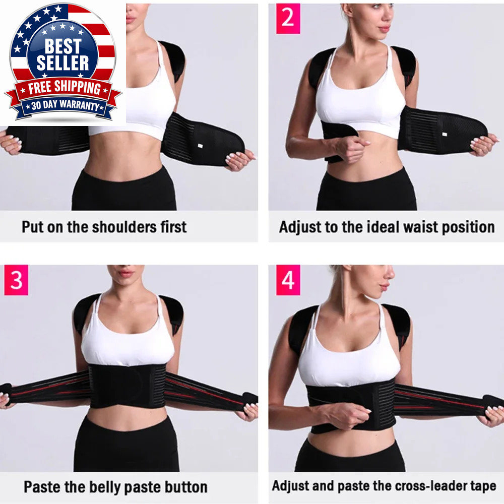 1PC Large Size Posture Corrector for Men and Women – Adjustable Muscle Memory Su