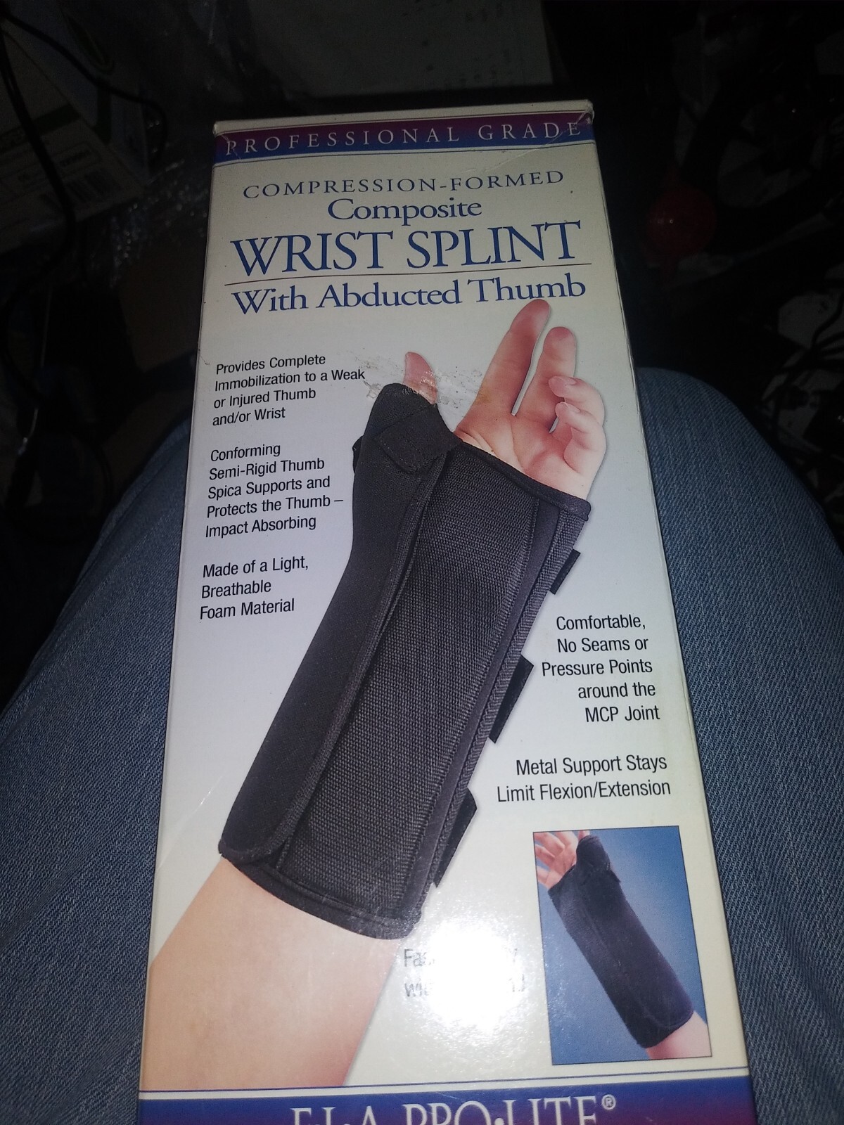 FLA ProLite Extra Small Right Wrist Splint in Black New In Box