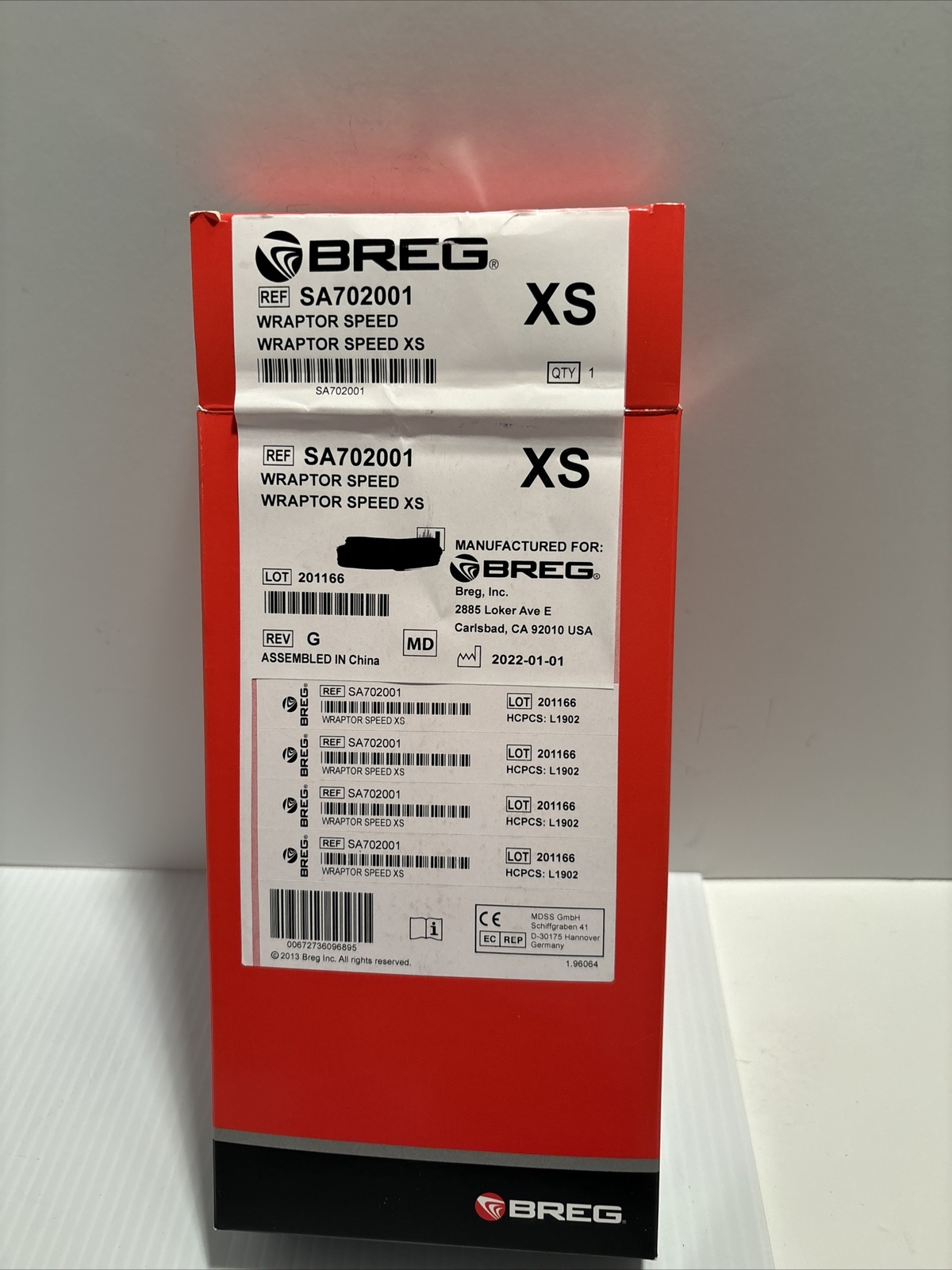 breg SA702001 Wraptor Speed Ankle Brace/XS