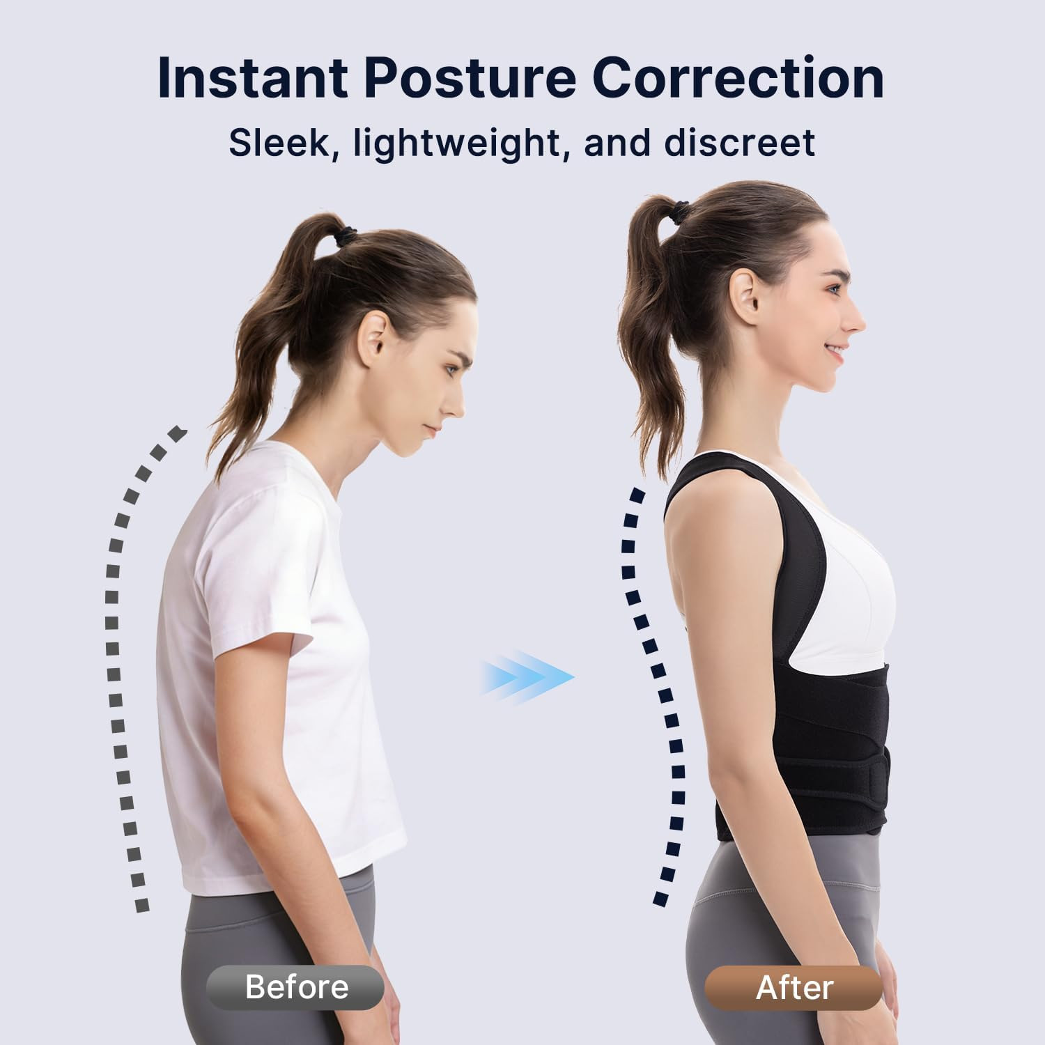 Heightfit Posture Corrector for Women & Men, Adjustable Back Brace | Our Patente