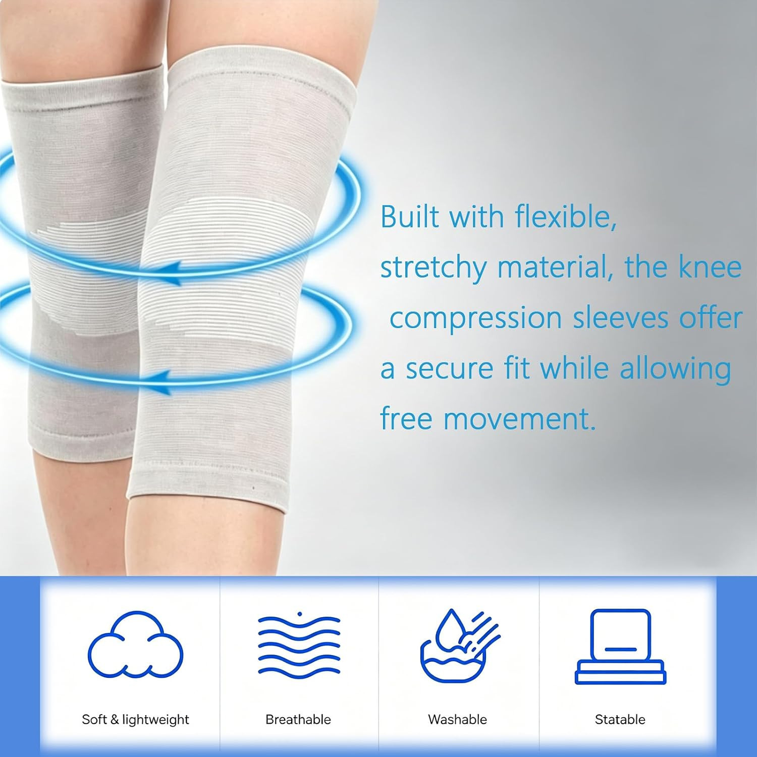 One Compression Knee Sleeves, Knee Brace for Women Men Knee Pain, Elastic Compre