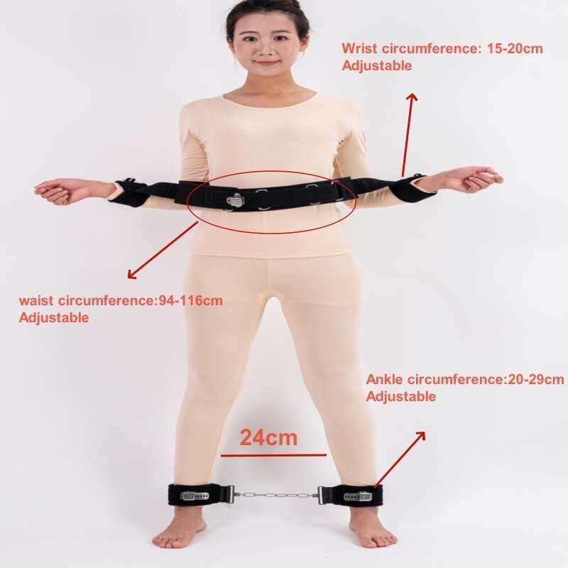 Fast Magnetic Restraint Belt Set Waist Hands And Chain Style Feet Standing