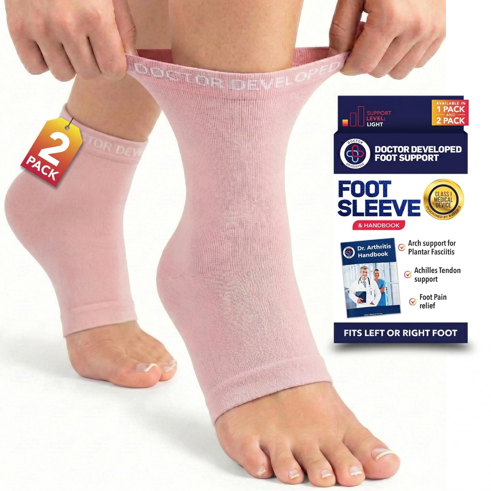 Foot & Ankle Brace Socks for Sprained Ankle Compression Sleeve – Foot Support…
