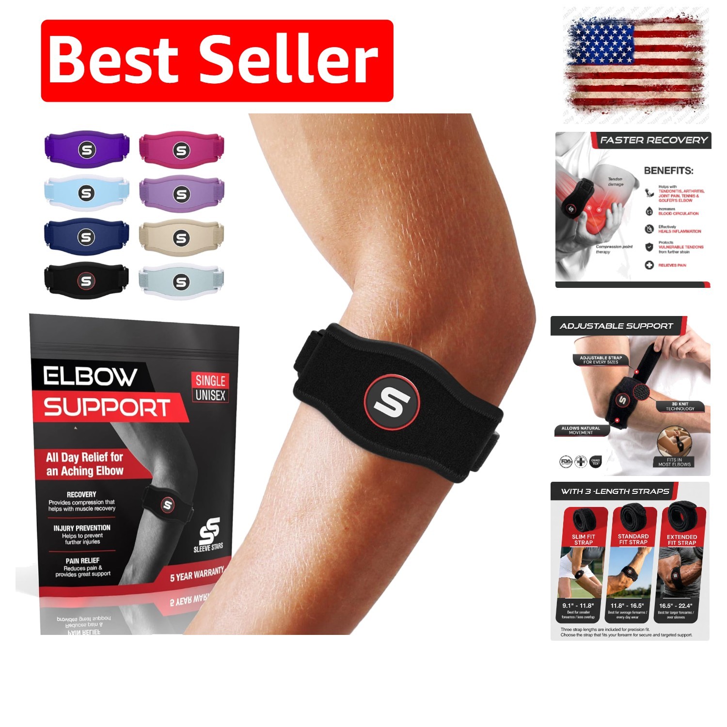 Sleeve Stars Tennis Elbow Brace for Men & Women, Elbow Brace for Tendonitis, …