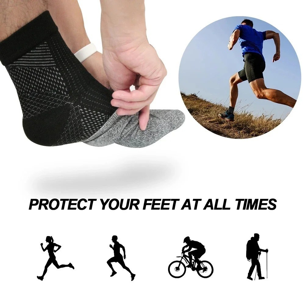 2 x Plantar Fasciitis Compression Socks Heel Foot Arch Pain Relief Support Pair