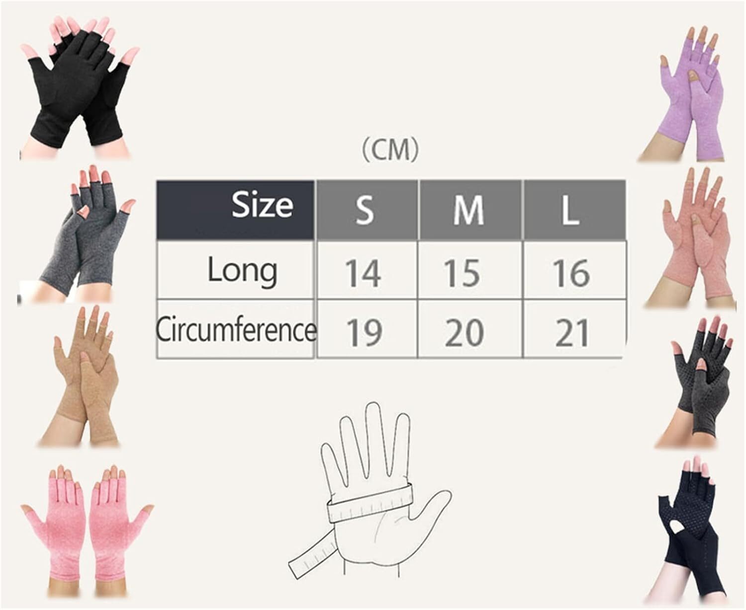 1/2 Pairs Copper Arthritis Compression Gloves Hand Support Joint Pain Relief