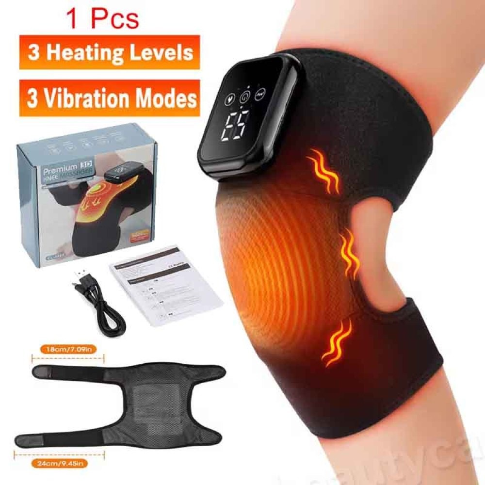Electric Knee Massager for Pain Relief with 3 Vibration Modes, 3 Heating Levels