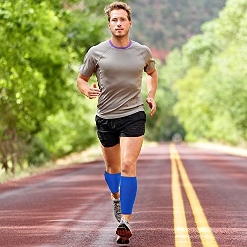 3 Pairs Calf Compression Sleeves for Men And Women X-Large Black, White, Blue