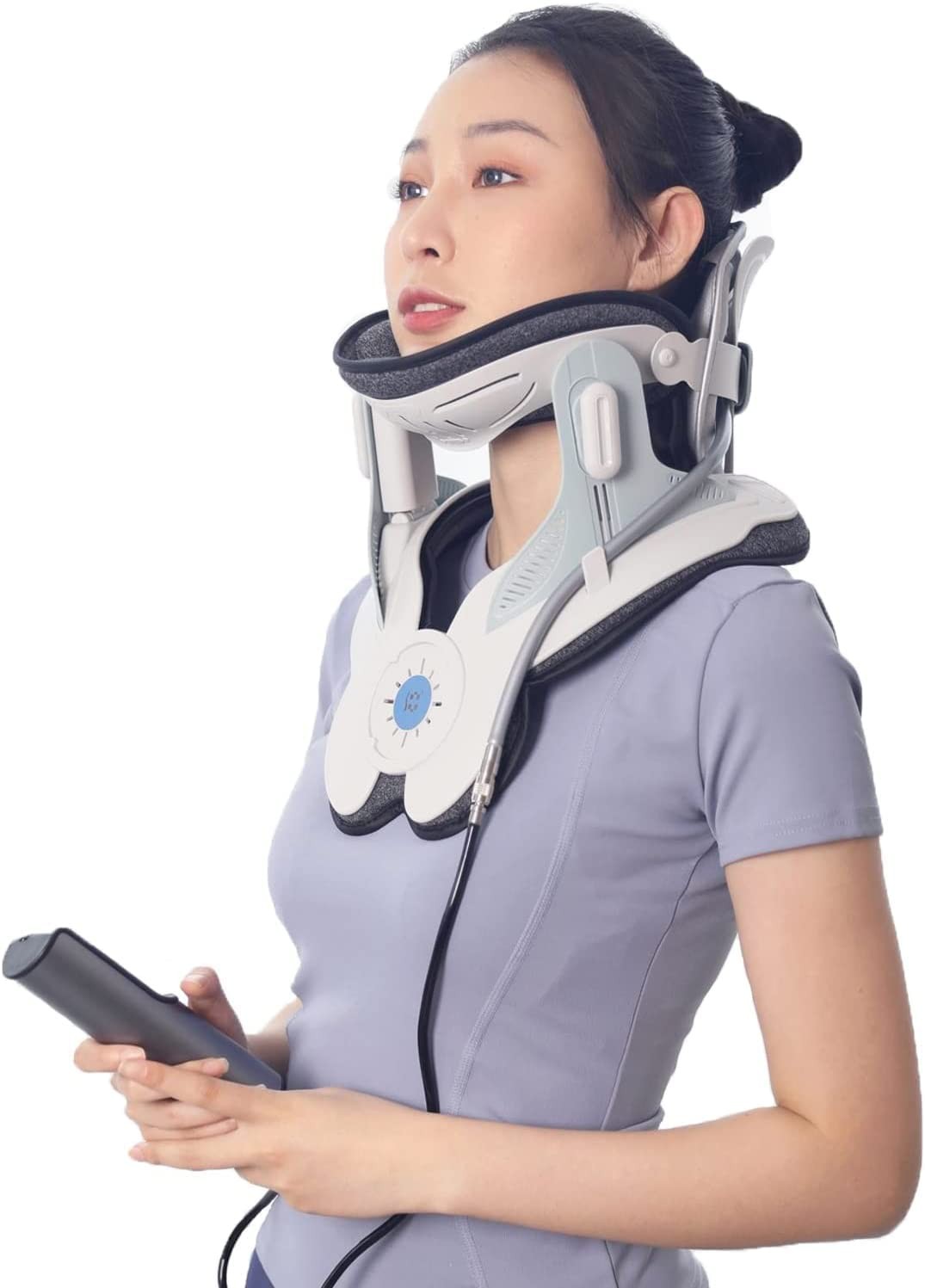 ALLILUYAA Cervical Neck Traction Device,Electric Air Pump Neck Stretcher Cervica