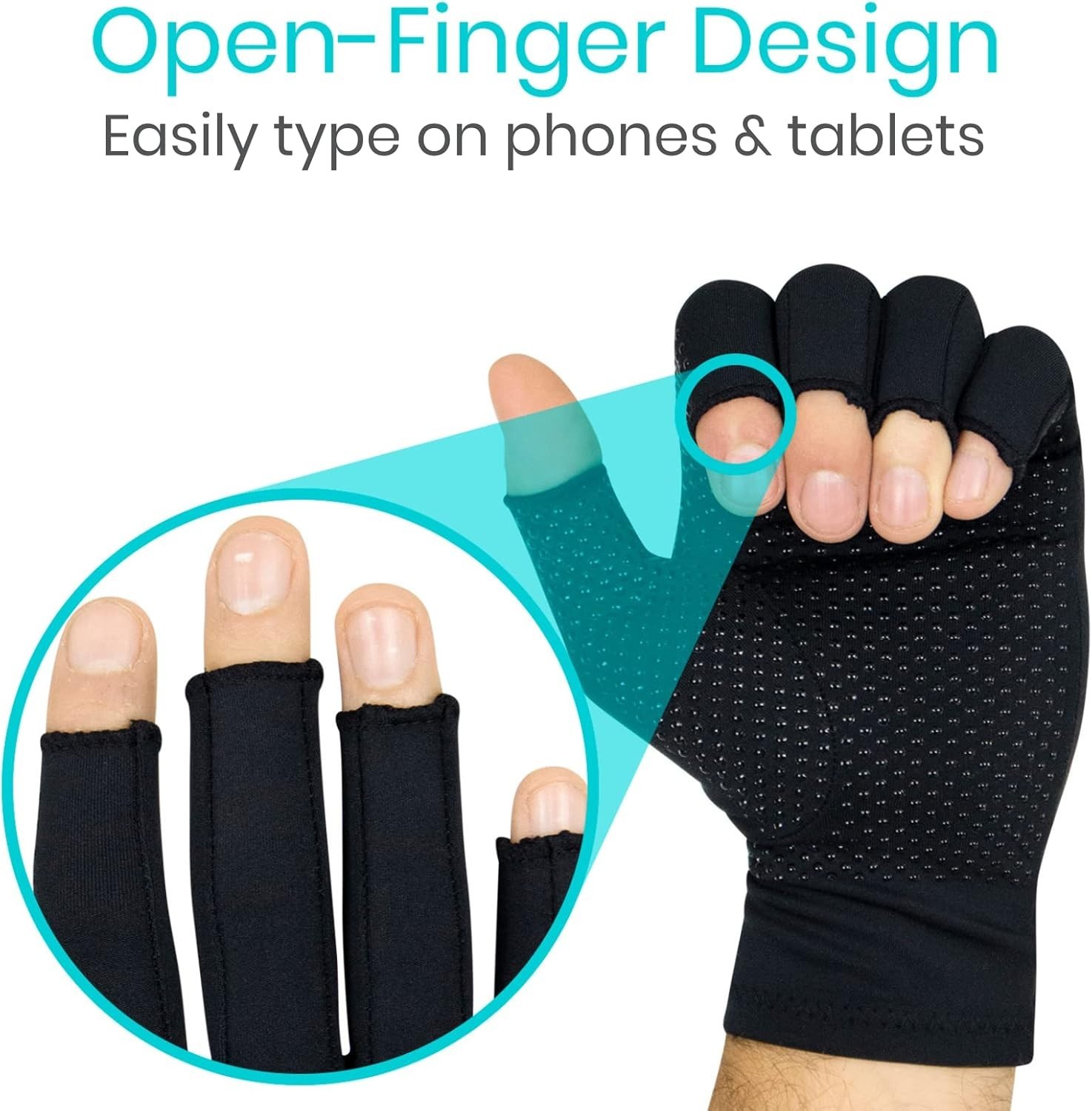 Copper Arthritis Compression Gloves for Women Men, Fingerless Carpal Tunnel P…