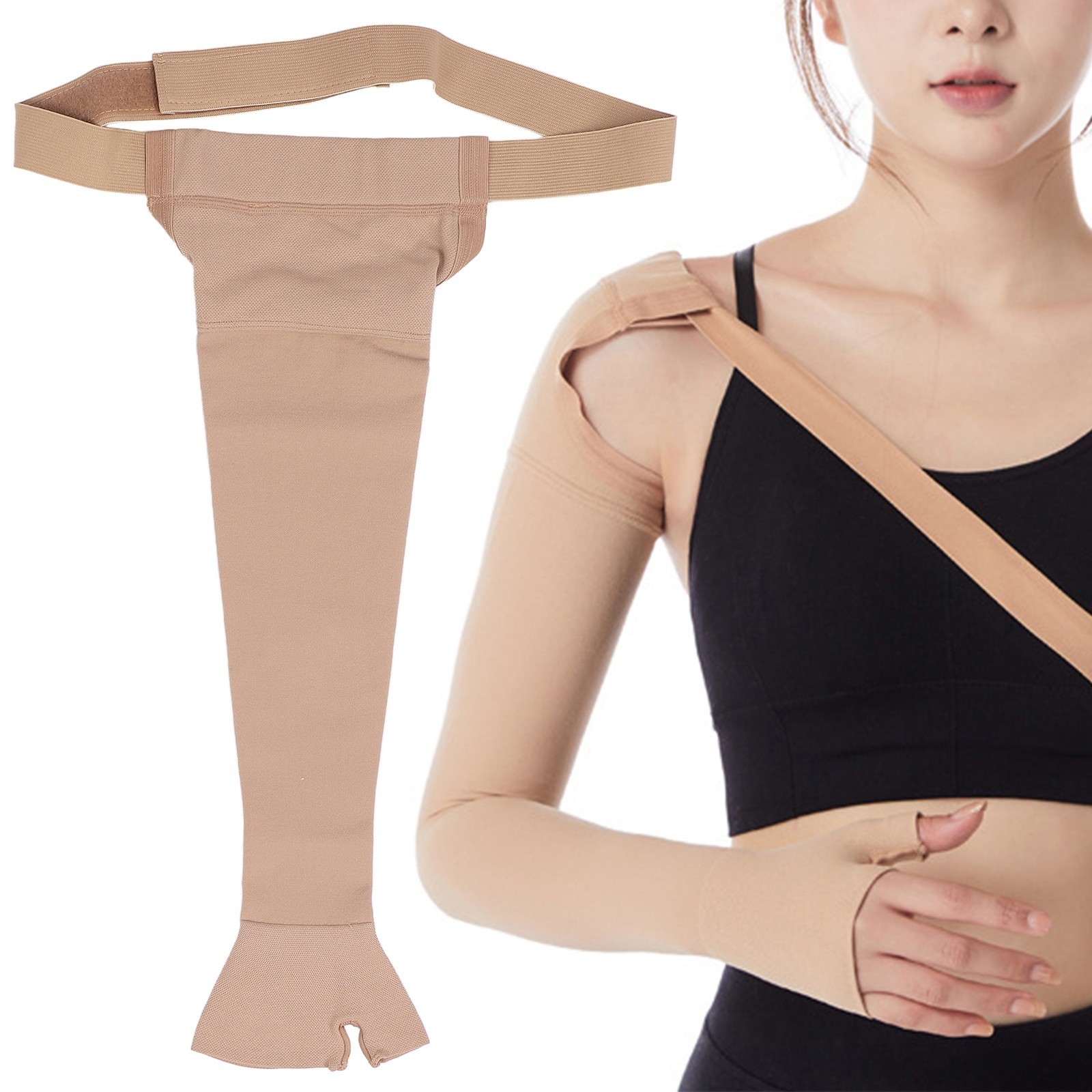 Lymphedema Compression Arm Sleeve Polyurethane Post Mastectomy Support Arm WT