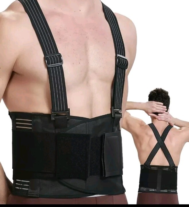 NeoTech Care Adjustable Back Brace Lumbar Support Belt w Suspenders M