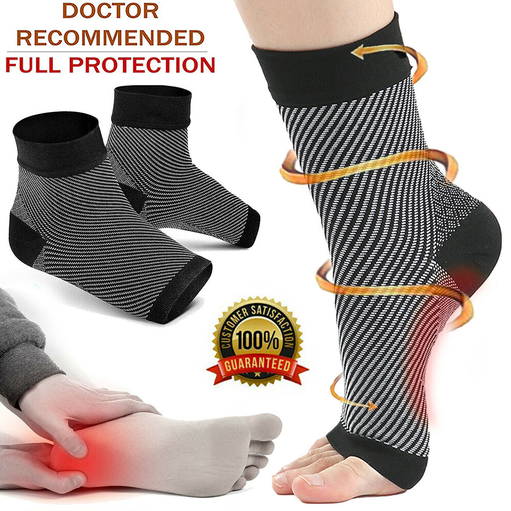 Breathable All-Day Wear Compression Foot Sleeves with Arch Support, 2pairs Socks