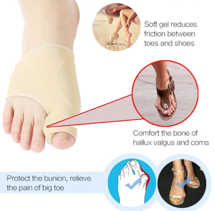 2Pcs Toe Separator Toe Valgus Bunion Corrector Feet Insoles Thumb Bone Adjuster