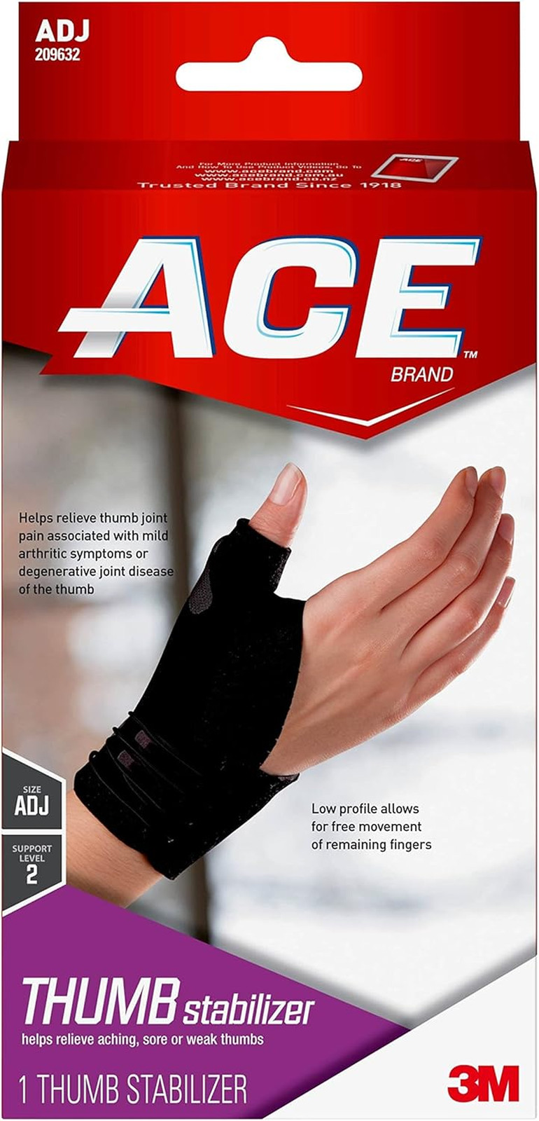 ACE Thumb Stabilizer Adjustable, Black