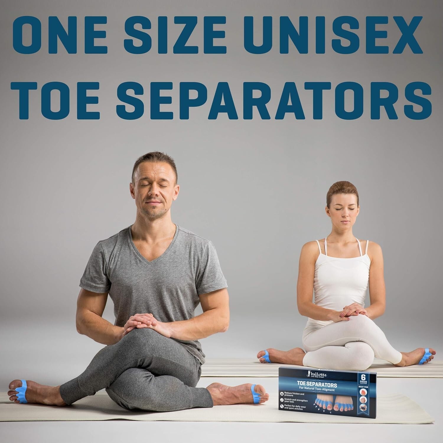 Ballotte Premium Grade Toe Spacers/Toe Separators | Toe Spacers for Feet 6x PACK