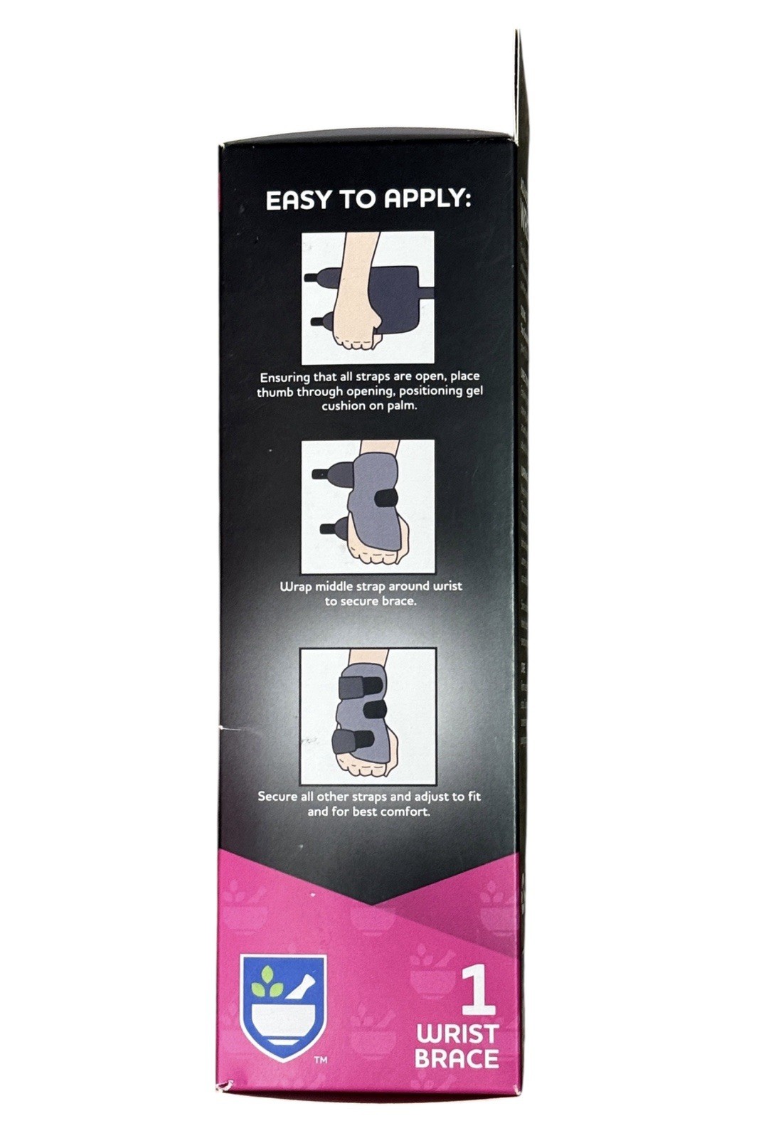 RITE AID Size S/M Adjustable WRIST BRACE For Left Hand + Gel Cushion