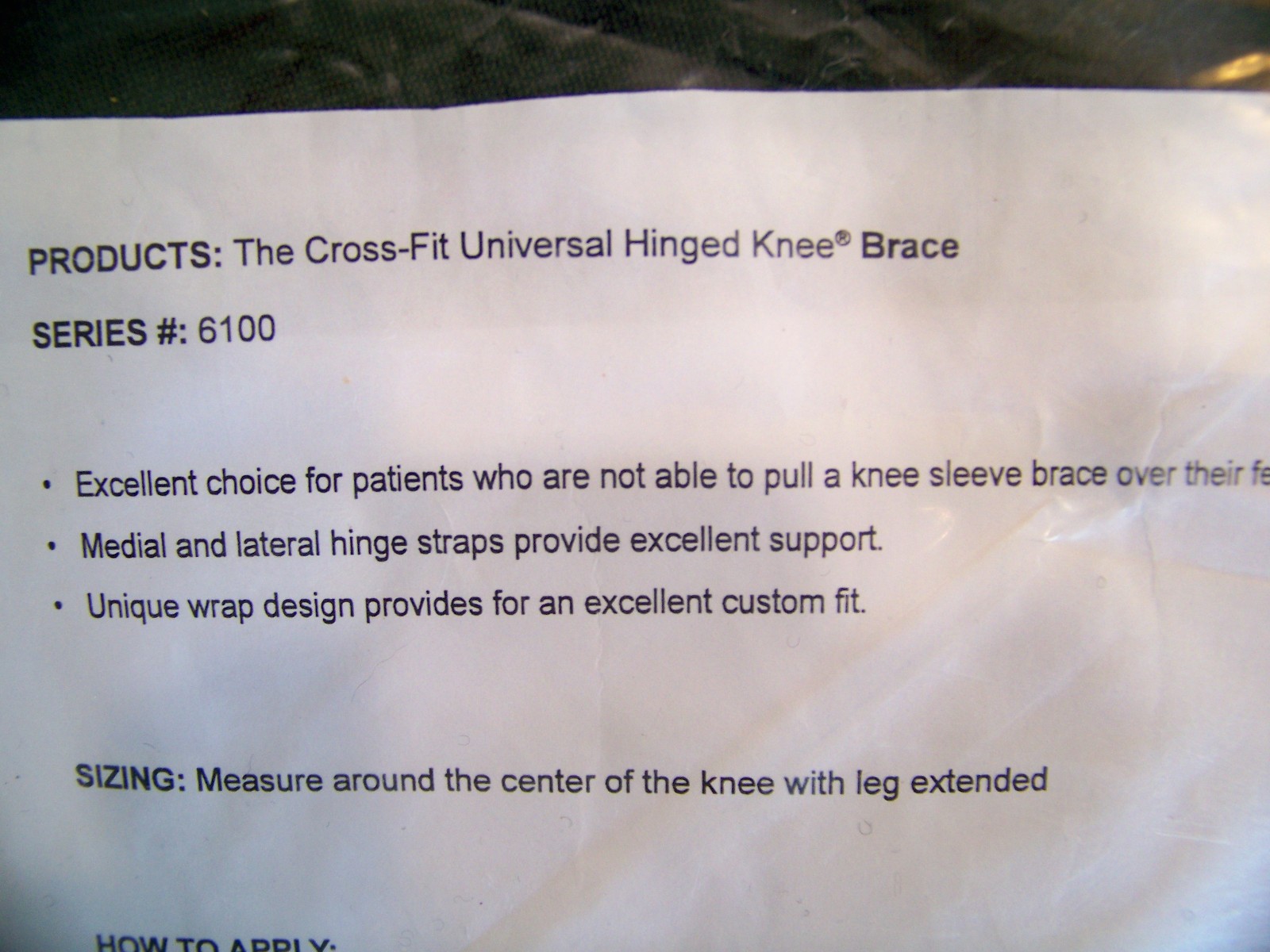 Cross-Fit Universal Hinged Knee Brace Series # 6100