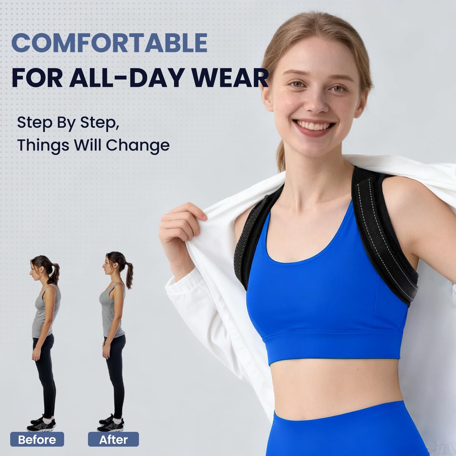 Posture Corrector for Men and , Adjustable Back Brace Upper Spine Straightene…