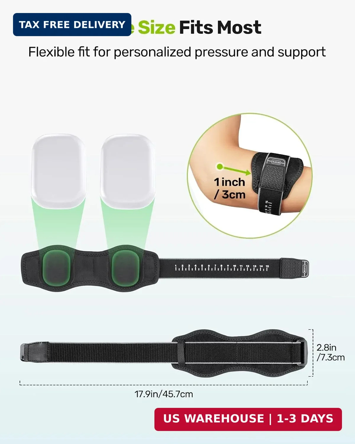 Upgraded Tennis Elbow Brace for Men Women with 2 Silicone Pads Support for Sport