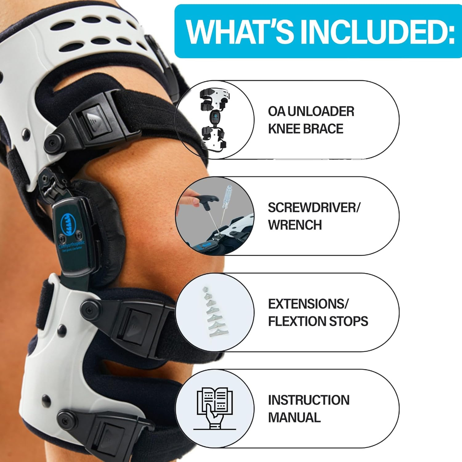 OA Unloader Knee Brace for Medial Pain Relief and Arthritis Support, Right