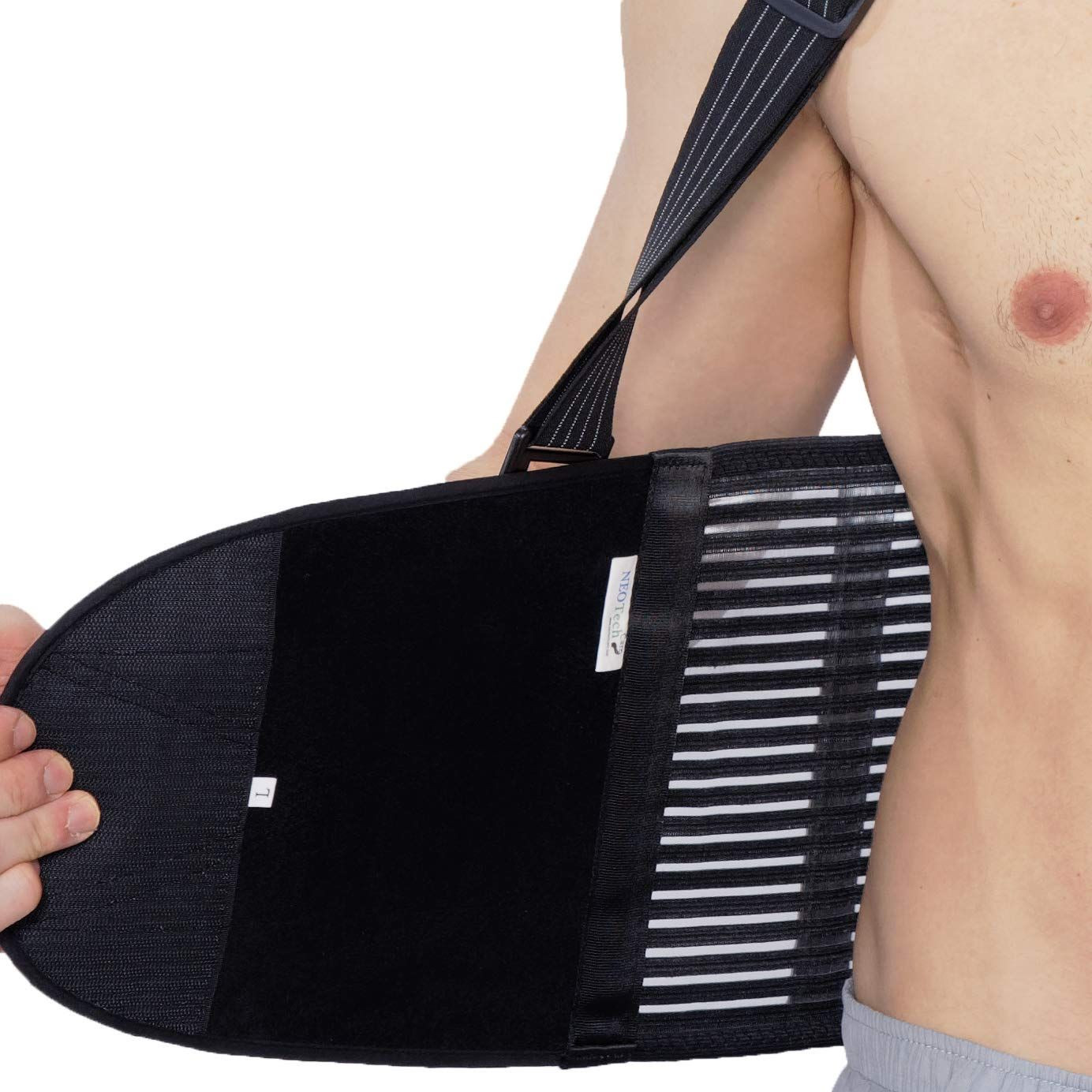 NeoTech Care Back Brace with Suspenders for Work 2X-Large (Pack of 1), Black