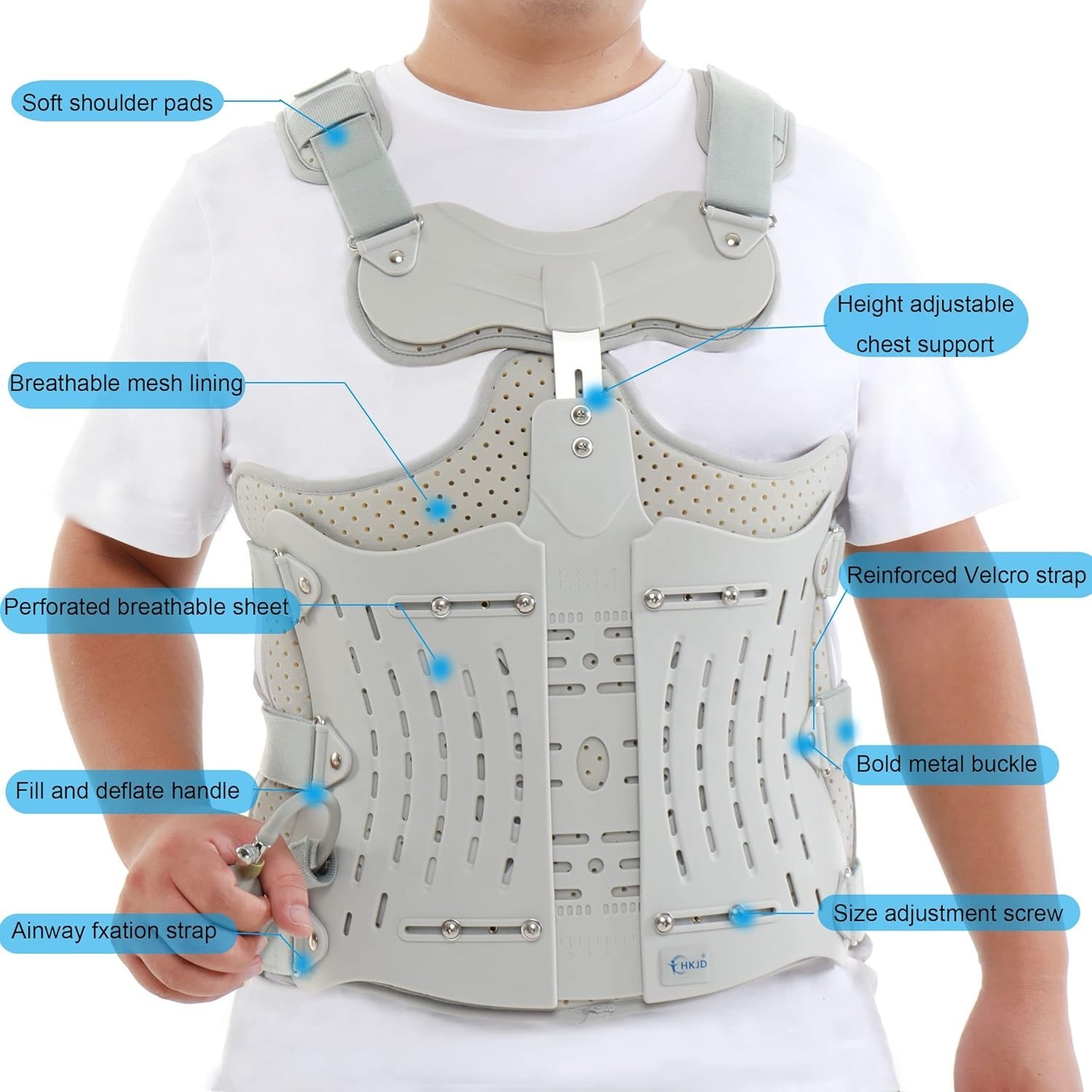 TLSO Inflatable Thoracolumbar Fixed Back Spinal Brace,Straightener for Fractures