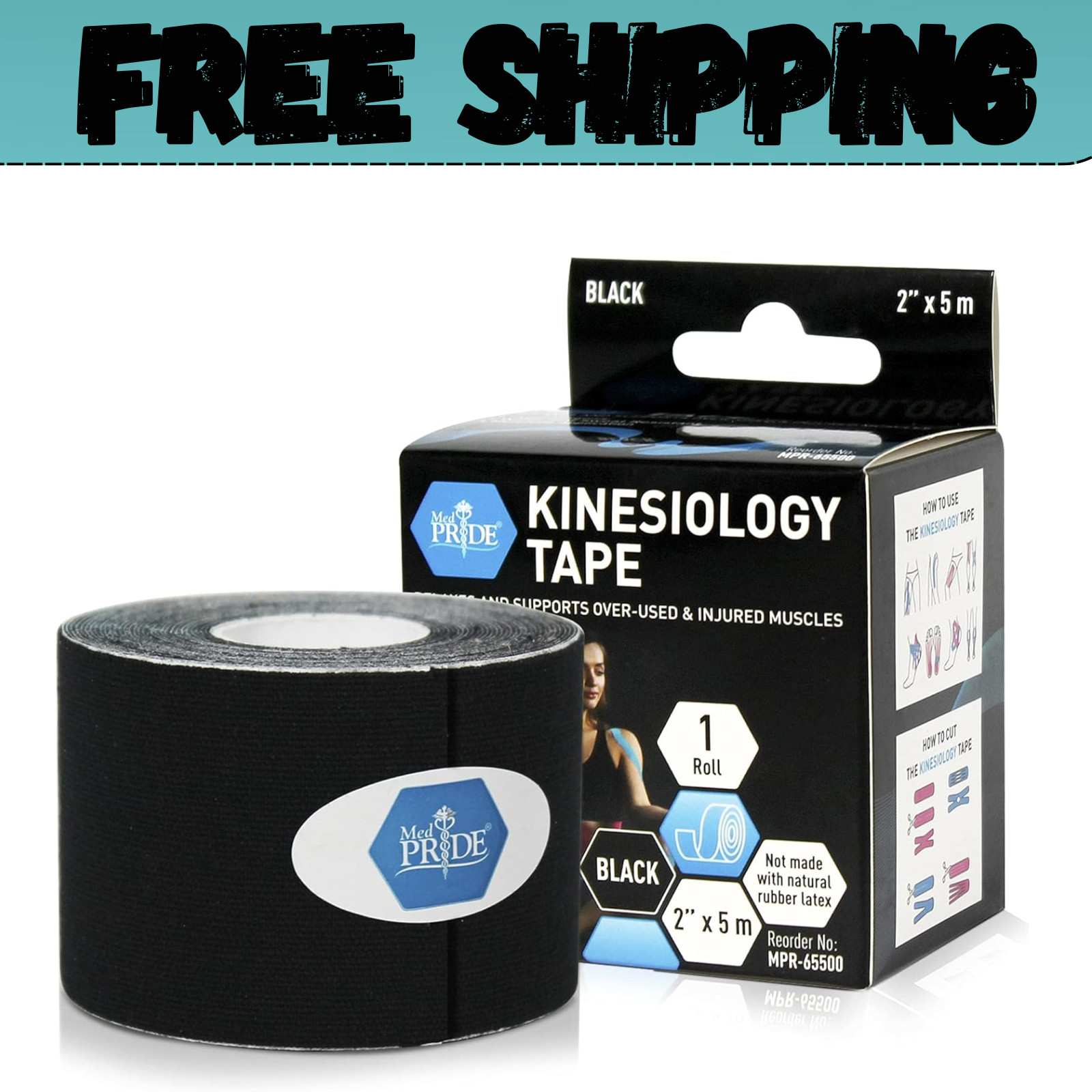 KT Tape Roll Cotton Kinesiology Therapeutic Elastic Sports Roll 2” x 16.4 Feet