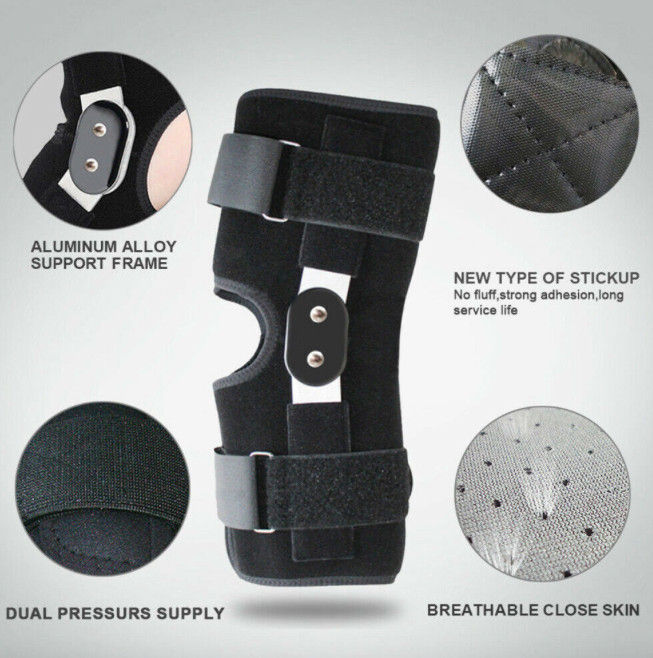 Plus Size External Hinged Knee Brace with Compression Wrap for Big & Wide Thighs