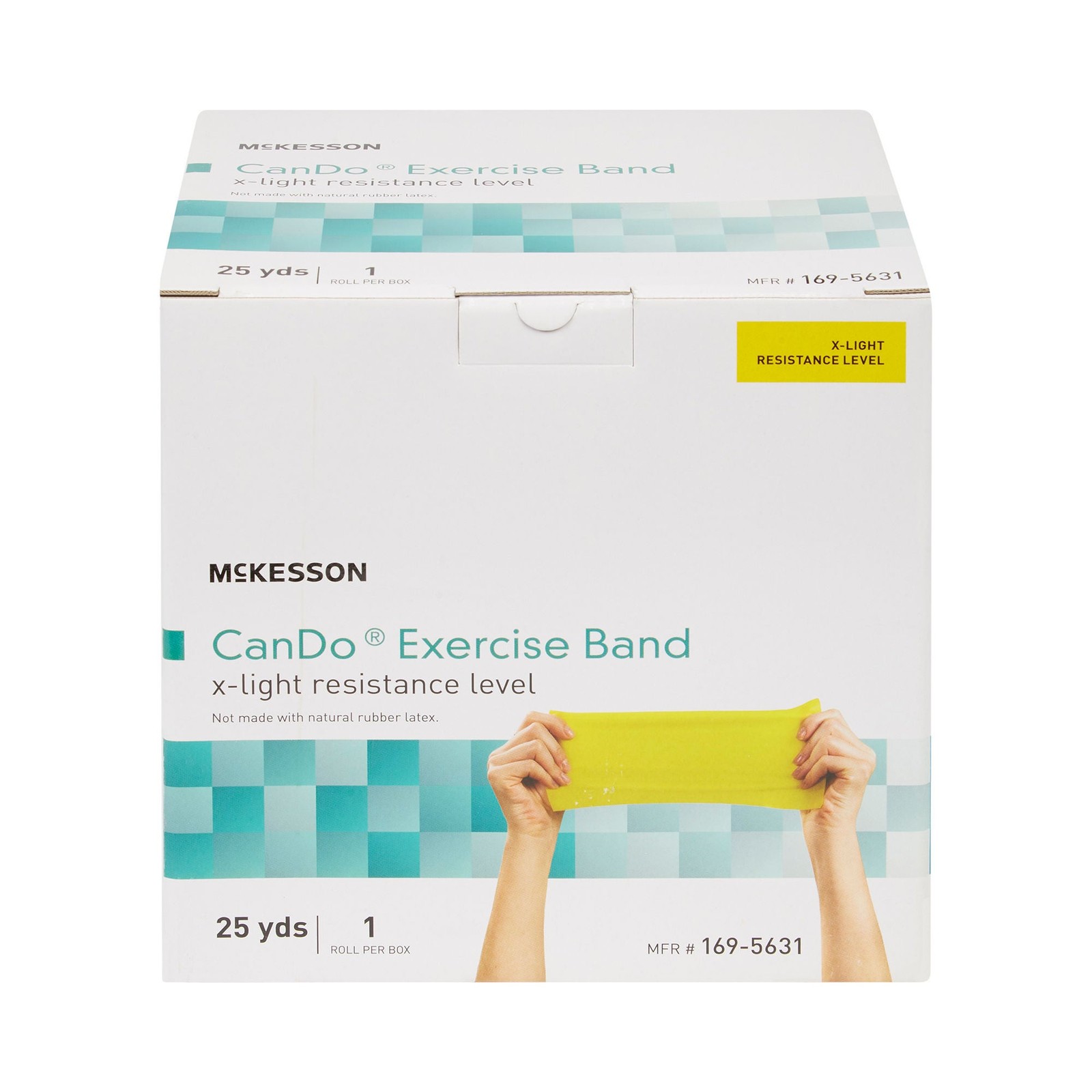 McKesson CanDo Exercise Resistance Band Yellow X-Light Resistance 5″ x 25 Yd 1