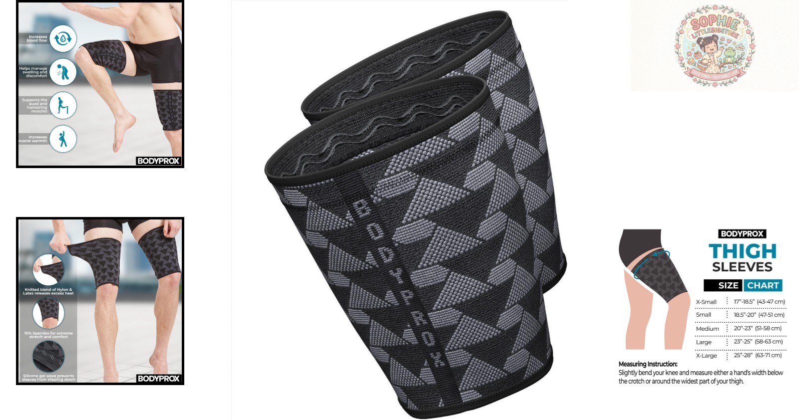 Protective Compression Sleeves for Hamstring Relief – Nylon Spandex Blend