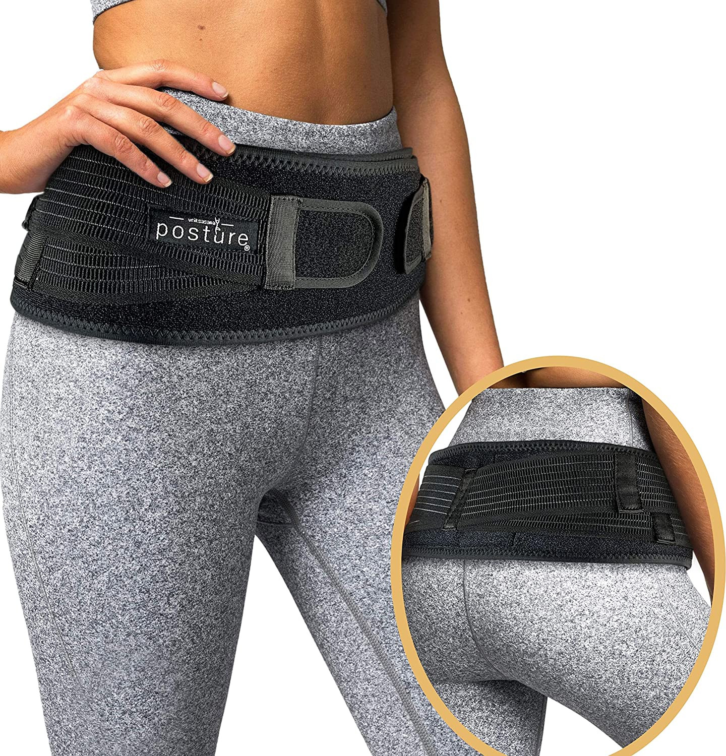 Sacroiliac Hip Belt for Women and Men That Alleviates Sciatic, Pelvic, Lower Bac