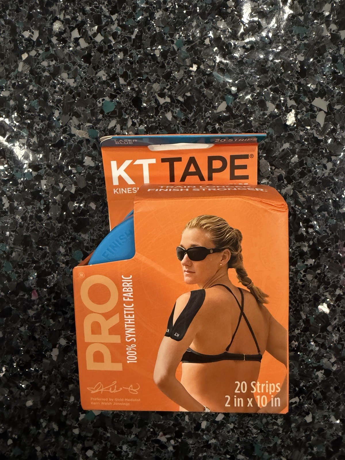 KT Tape Kinesiology Tape Pro 20 10″ Pre-cut Strips Laser Blue