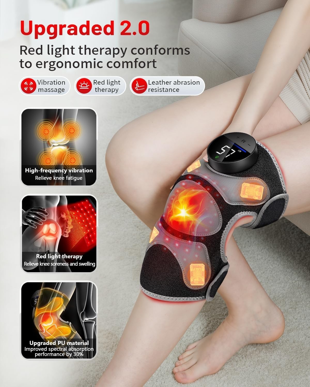 Perfect Gifting Choice: Advanced Red Light Knee Brace & Vibration Therapy Device