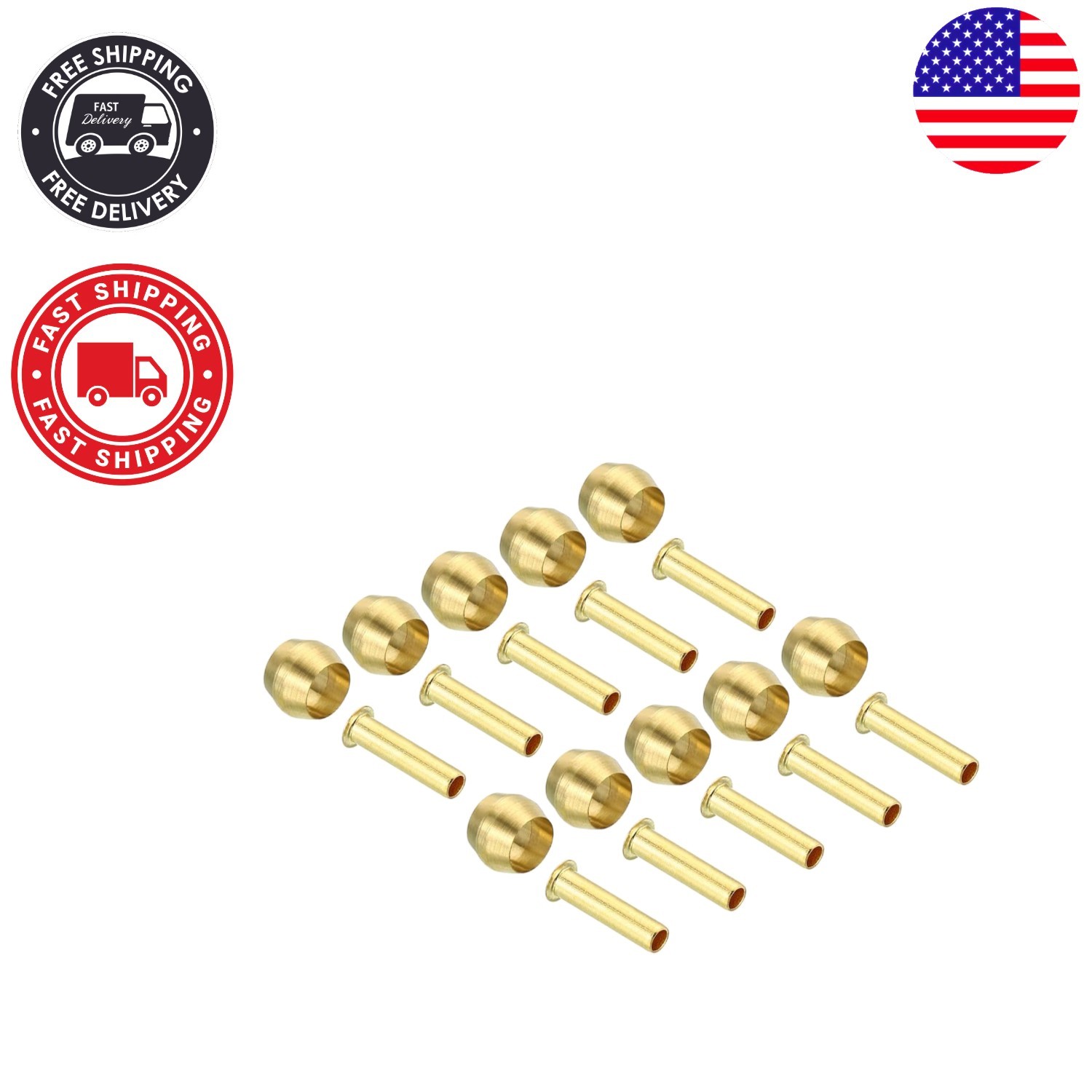 20-Piece 4mm Brass Compression Insert Fittings Set for Secure Pipe Connections
