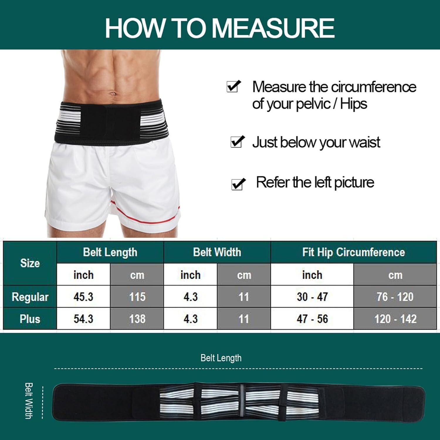 Comfortable Sacroiliac Hip Band for Sciatica Relief – Adjustable Size Regular