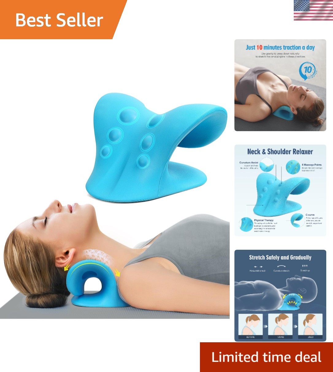 Neck Stretcher for Pain Relief, Neck and Shoulder Relaxer Cervical Traction D…