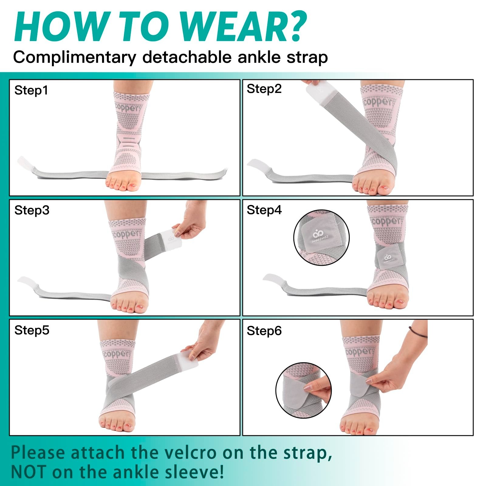 Ankle Compression Sleeve Support for Sprains, Plantar Fasciitis, Achilles Pain R