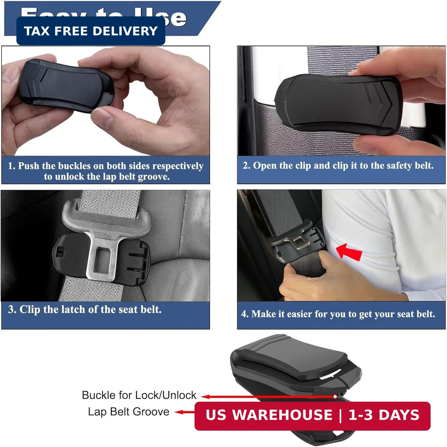 Positioner Clip, Shoulder Belt Adjuster for Neck & Shoulder Comfort, Stopper Cla