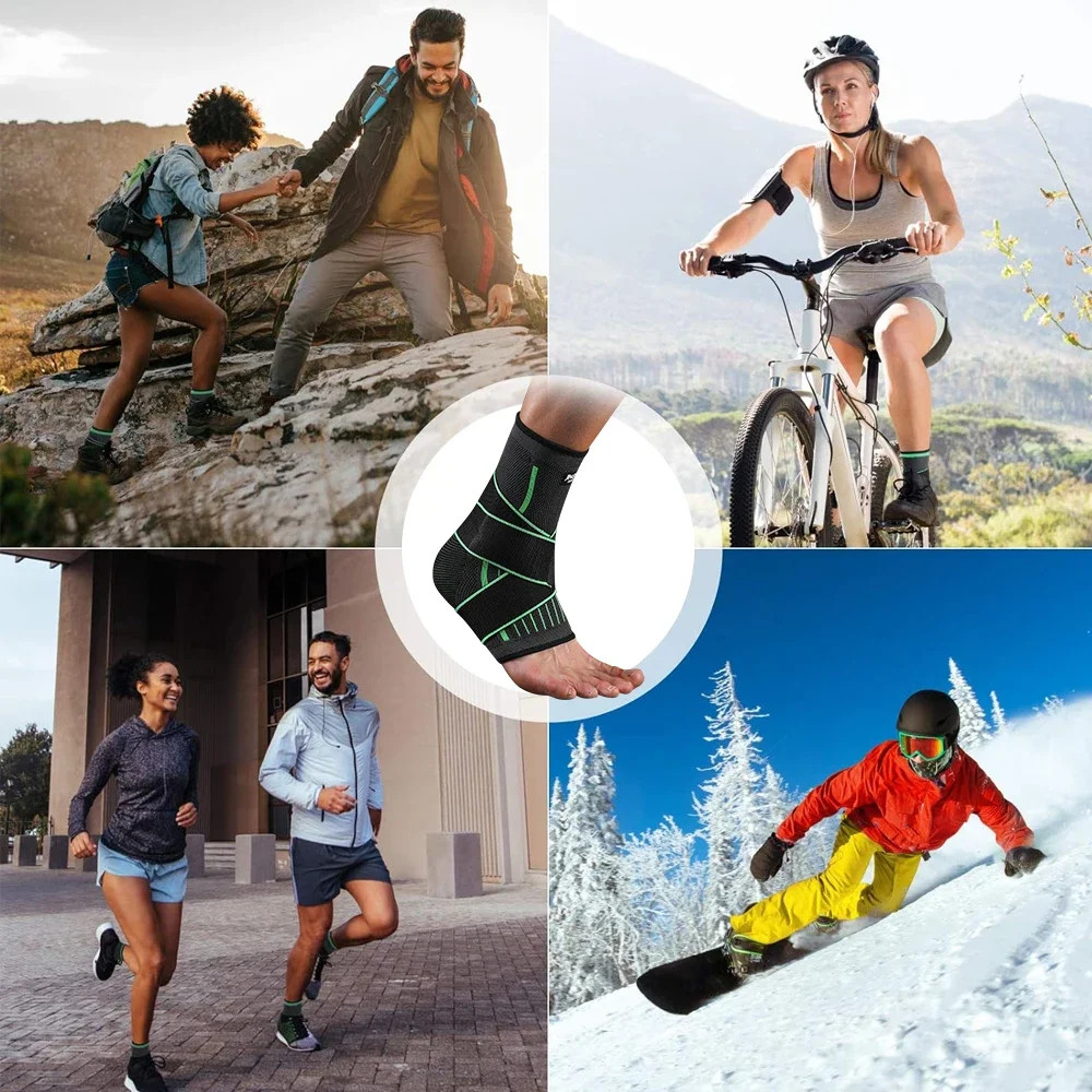 1 Pcs Ankle Brace Compression Sleeve, Adjustable Ankle Support Strap for