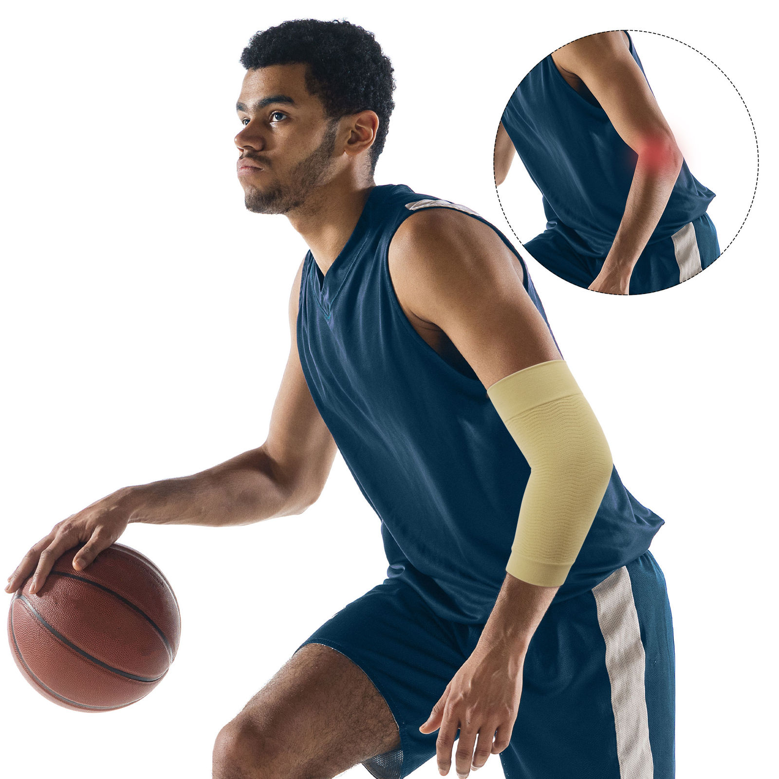 1 Pair Elbow Brace Compression Support Sleeve Arthritis Tendonitis Reduce Pain