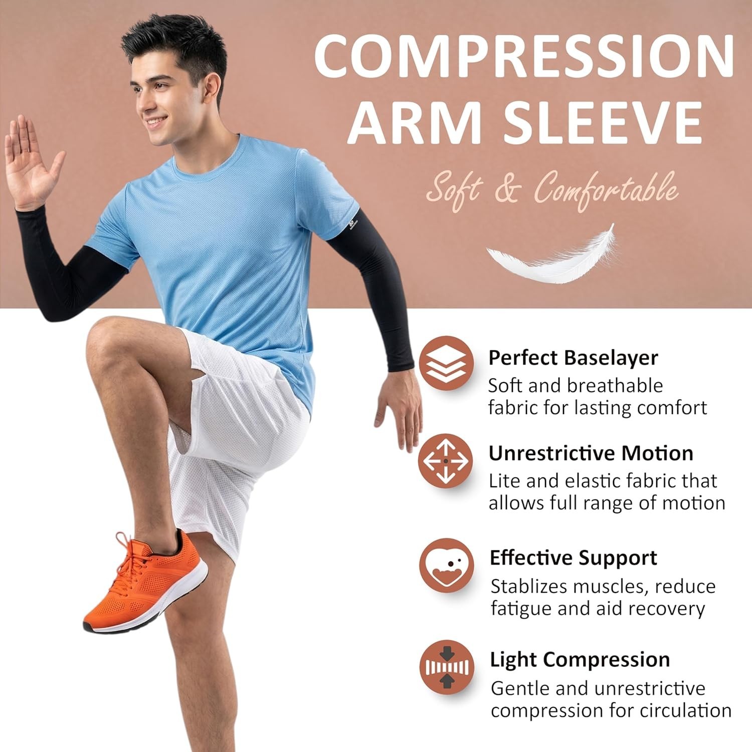 High-Performance 2-Pack Compression Arm Sleeves – Supports Sports & UV Shielding