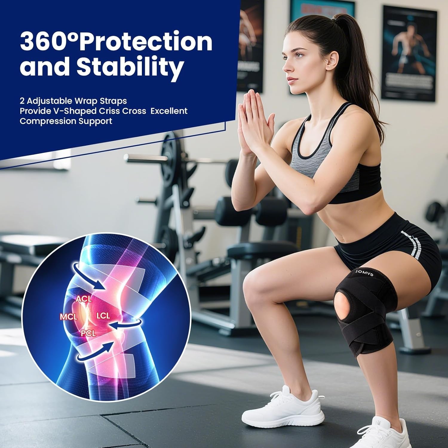 Dynamic Adjustable Knee Brace for ACL Injury Recovery & Joint Stability – Large