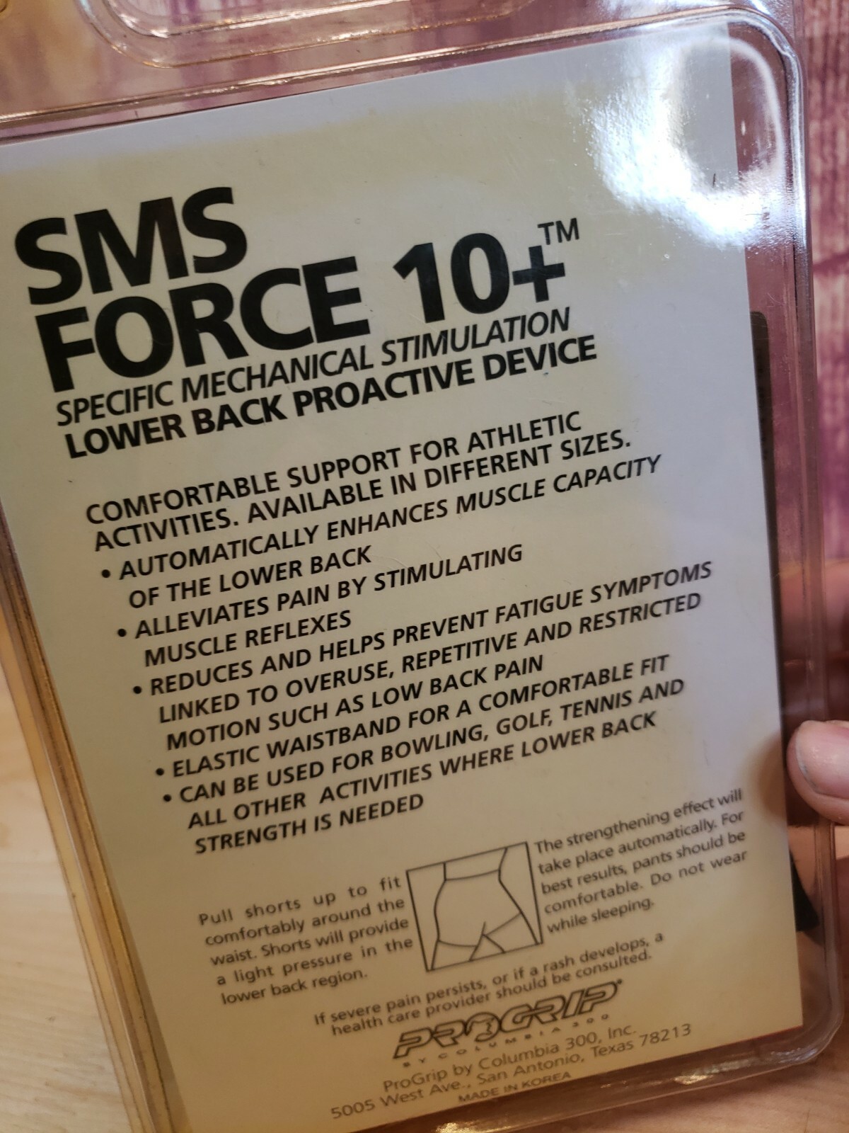 PRO GRIP SMS FORCE 10+ LOWER BACK PROACTIVE DEVICE XL Columbia 300 Bowling