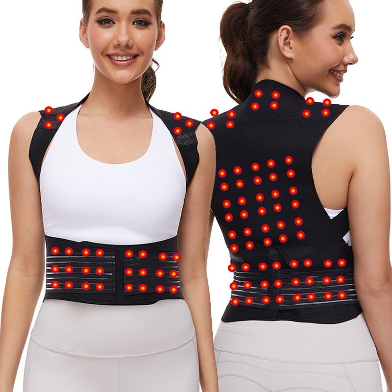 MAGNETIC POSTURE CORRECTOR BAD BACK LUMBAR SHOULDER SUPPORT BELT BRACE MEN WOMEN
