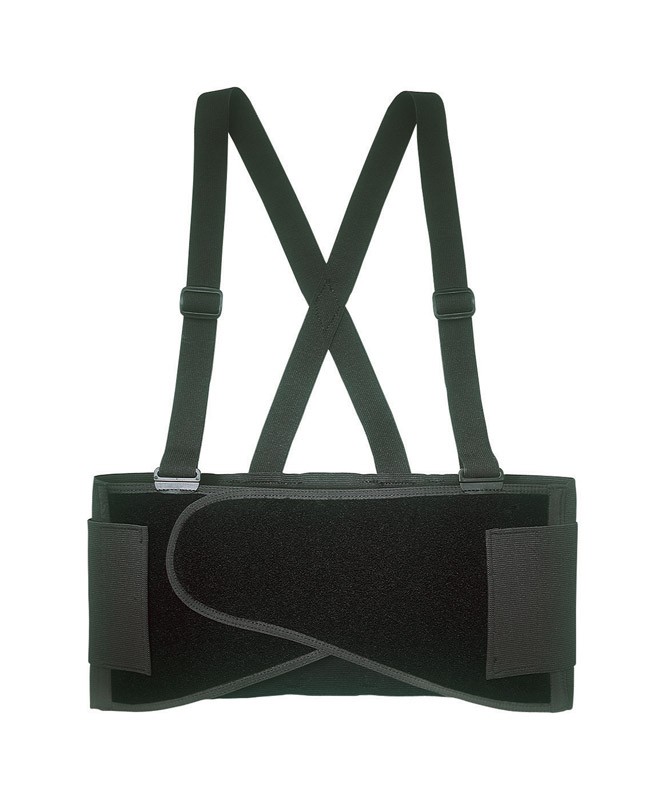 CLC 38-47″ Elastic Back Support Belt w/ Suspenders Black L