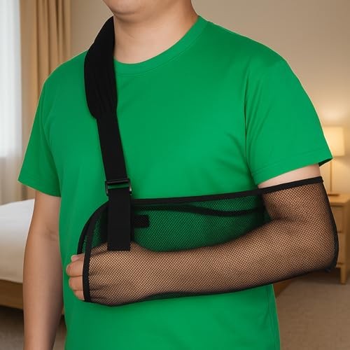 Adjustable Mesh Shoulder Arm Sling Immobilizer for Left/Right Arm – Black