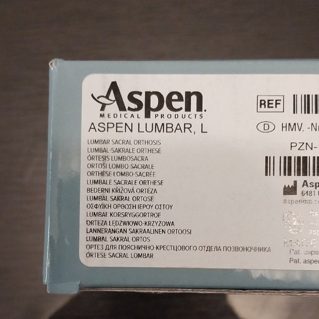 NEW/OPEN BOX Aspen Lumbar Support Large 40″ Back Brace Adjustable Pain Relief
